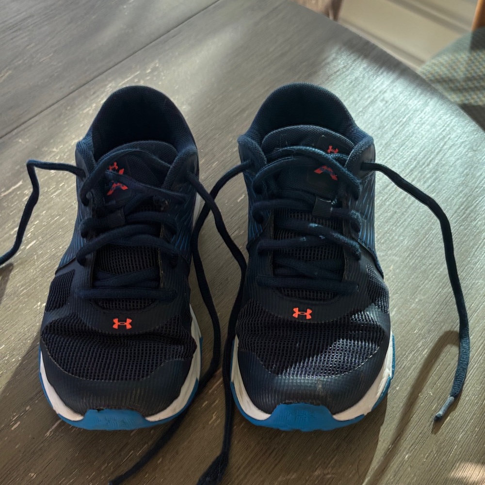 Under Armour Kids' Black and Blue Sneakers